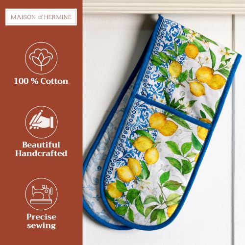 Double Oven Mitts 100% Cotton Double Oven Glove (032 - Cedrat / 7" x 35" (Double Oven Mitt))