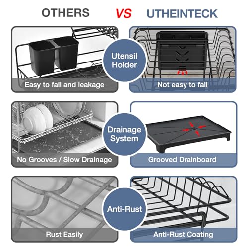 2 Tier Dish Rack Large Capacity Dish Drying Rack for Kitchen Counter Anti