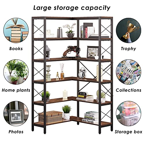 6 Shelf Corner Bookshelf