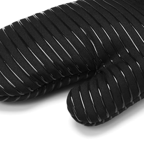 Heat Resistant 500°F Kitchen Oven Mitts 2 (Black)