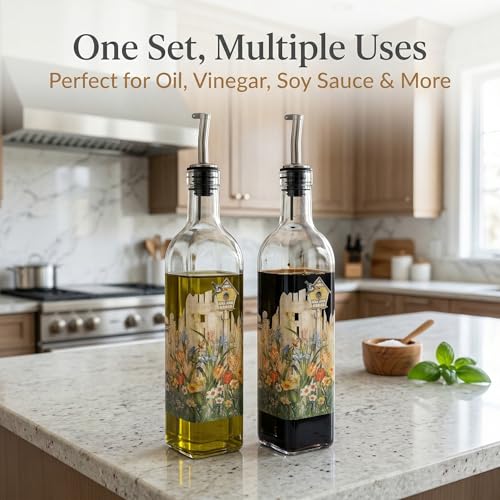 17oz Glass Olive Oil & Vinegar Dispenser Set