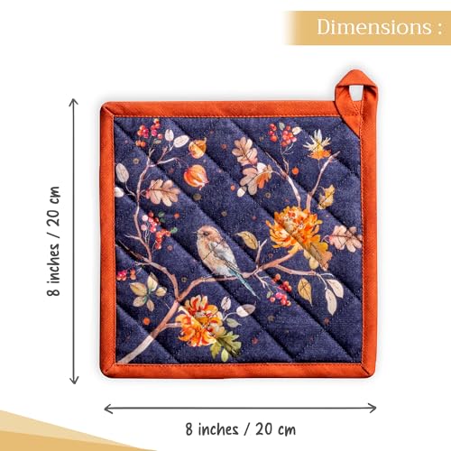 Pot Holders 100% Cotton Potholders (020 - Kelim - Infinity / 8" x 8" (Pot Holder Pack of 2))