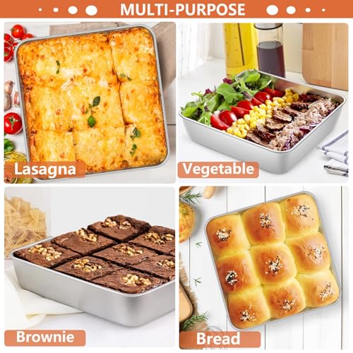 8 Inch Square Baking Cake Pan Set of 4 (8'' x 8'')