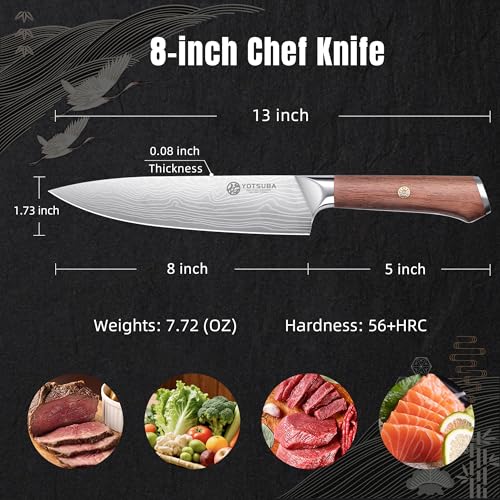 8 Inch Japanese Chef Knife with Full Tang Rosewood Handle (8 inch chef knife)