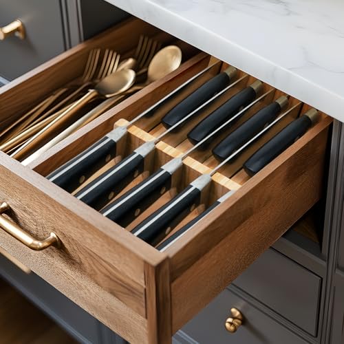Knife Drawer Organizer (Natural / 9 Holder)