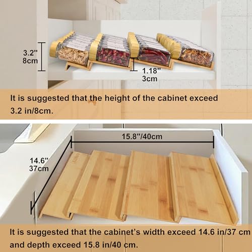 Spice Drawer Organizer with 35 Bamboo