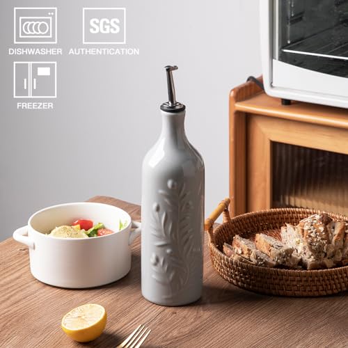 Sweejar Large Olive Oil Dispenser Bottle (Gray / Patterned styles)