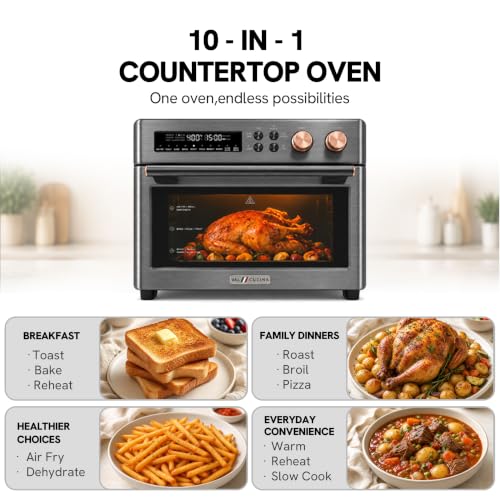 Infrared Heating 26.3 QT Air Fryer Toaster Oven (Black Matte)