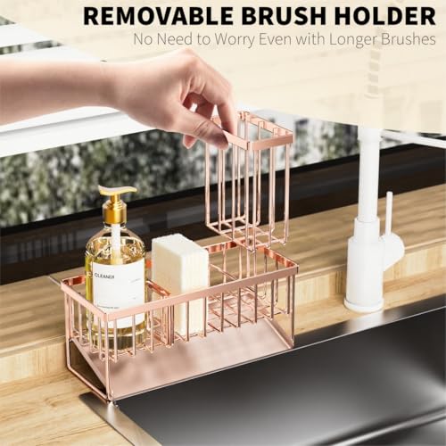 Sink Caddy Organzier with High Brush Holder