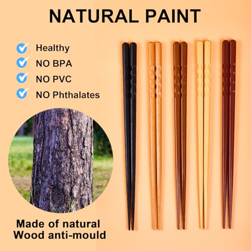 8.8 Inch 5 Pairs Japanese Minimalist Reusable Chopsticks