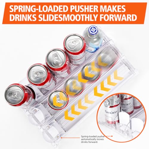 Stackable Soda Can Organizer for Refrigerator (5 Row)