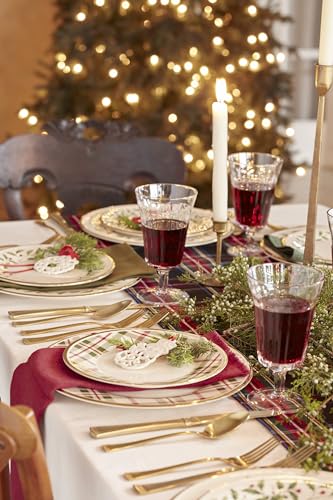 Holiday Plaid Porcelain 12 (12-Piece Dinnerware Set)