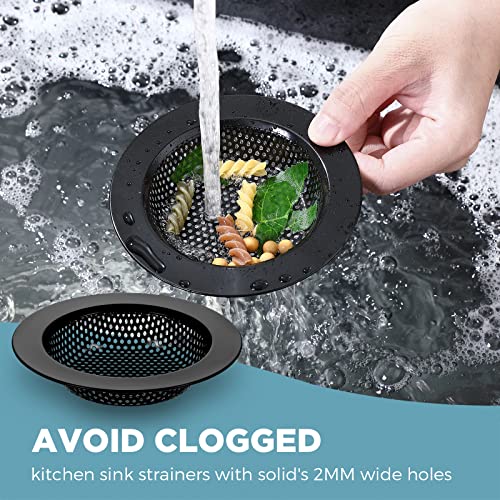 3 Pcs Sink Plug Stopper Disposal Drain Strainer (Black)