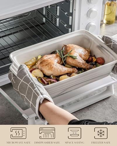 4.4 Qt Large Casserole Dish with Lid (4.4 QT - Marble Grey)