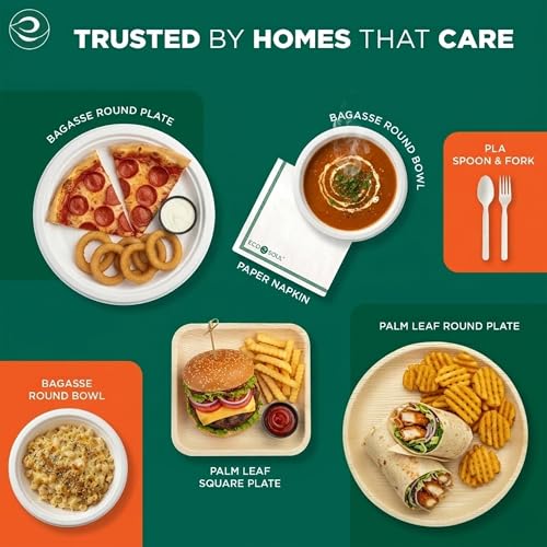 6 Inch Disposable Bagasse Paper Plates (6" [White])
