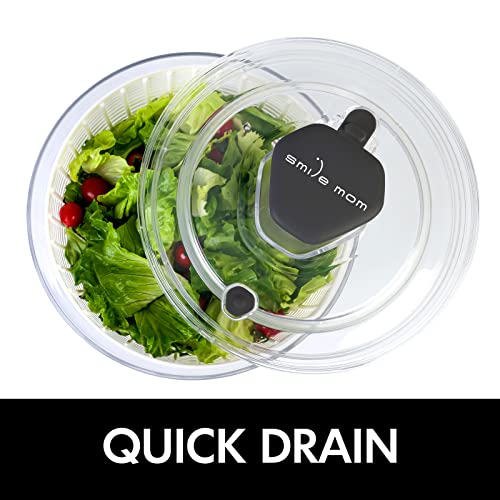 Salad Spinner Large Lettuce Spinner Kitchen Gadgets (6.3QT / White)