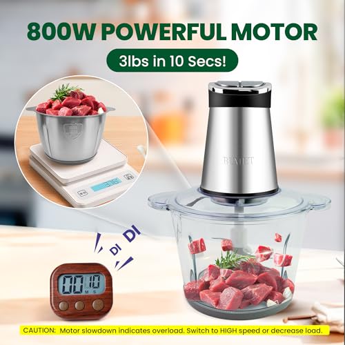 800W 2 12cup Food Chopper LED Timer 3