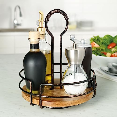 Mikasa Gourmet Basics Hanover Condiment Caddy with Rotating Caddy Organizer Design (One Size / Round)