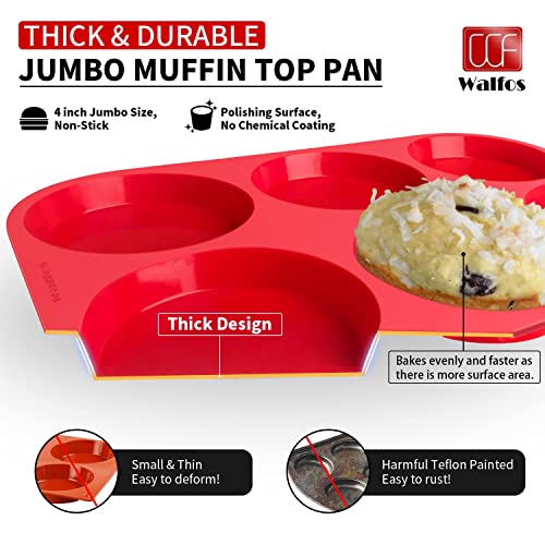 Silicone Muffin Top Pans for Baking 4inch Jumbo Size (Muffin Top Pan / 1 Pc: 6 Cups, Jumbo)
