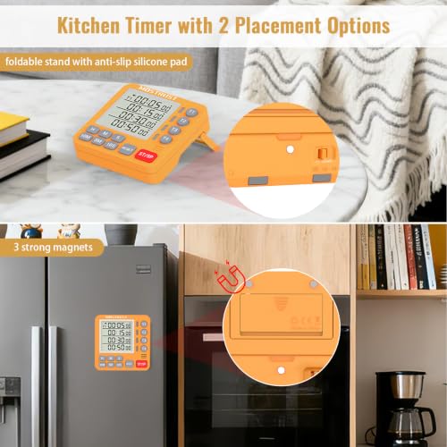 Digital Dual Kitchen Timer (Orange)