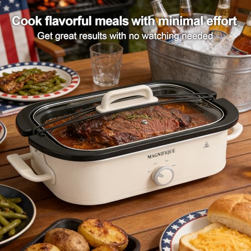 4 Quart Slow Cooker with Casserole Manual Warm Setting (4 Quarts / Manual Oatmeal)
