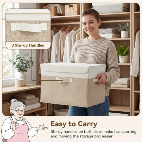 Memory Keepsake Storage Box (Brown/White / Extra Large-4 Pack)