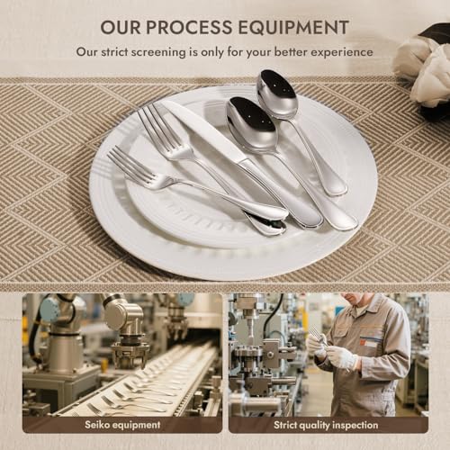 18 10 Stainless Steel Silverware Set for 4 (Silver / 20-Piece)