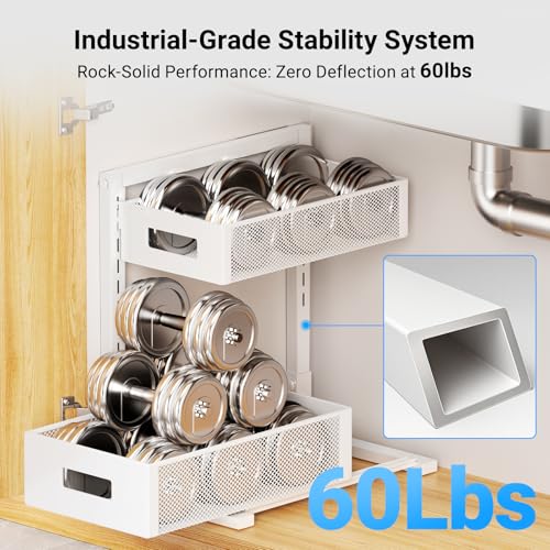Pull Out Under Kitchen Sink Organizer (White / XL-1PC)