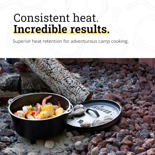 Pre Seasoned Cast Iron Deep Camp Dutch Oven with Lid (5 Quart / Oven)