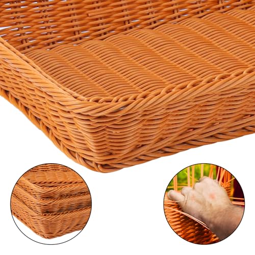 6 Pack 16 Inch Brown Wicker Bread Basket (6 Pack 16 Inch Brown)