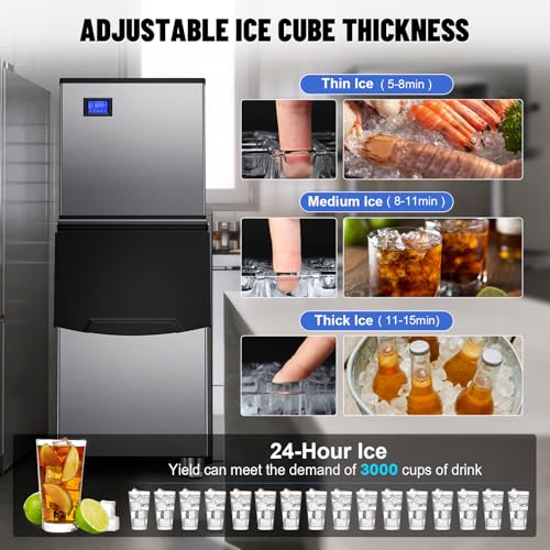 Commercial Ice Maker Machine 500Lbs (Clear Ice Cubes - 500LBS/24H)