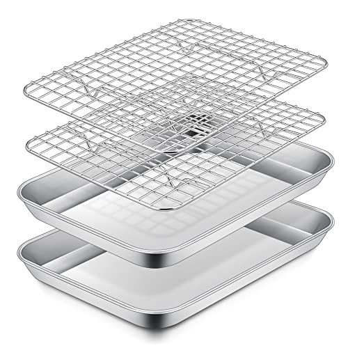 10.4 Inch Toaster Oven Pan Tray with Wire Rack (10.4 Inch)