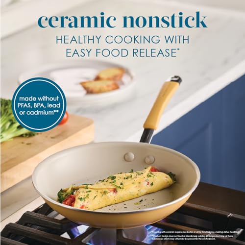 Cucina Ceramic Nonstick Cookware Pots and Pans Set (Turmeric / 13 Piece Ceramic)
