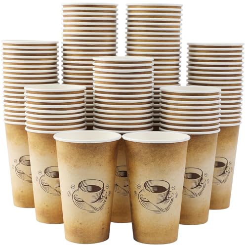 180 Pack 16 oz Coffee Cups Disposable Hot Paper Cups (16OZ-180)