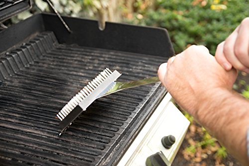 QVG40 Verde Collection Grill Brush with Replaceable Bristles and Scraper (Verde Grill Brush)