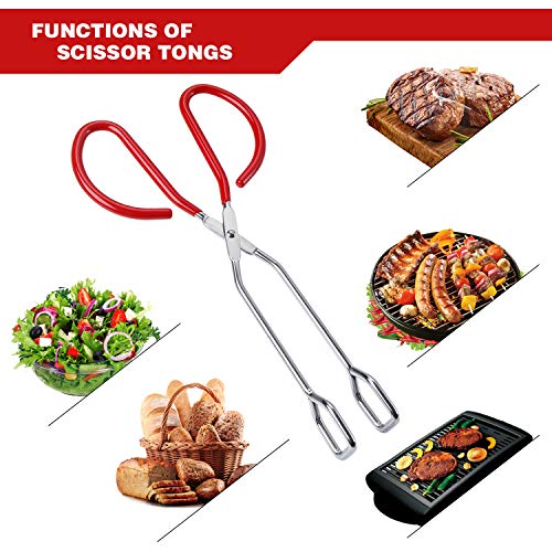 10 Inch Stainless Steel Scissor Tongs (2 Count)