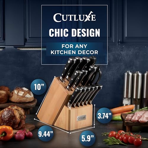 15 Piece Knife Set for Kitchen (Rubberwood)