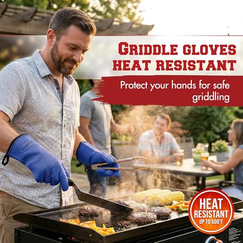 XL Silicone Griddle Gloves (True Blue / X-Large)