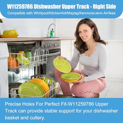 Upgraded W11259786 Dishwasher Dishrack Slide Track (Right Side)