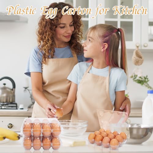 60Pack Plastic Egg Cartons Cheap Bulk 3x4 Grids Reusable Egg Containers (60Pack-3x4Grids)