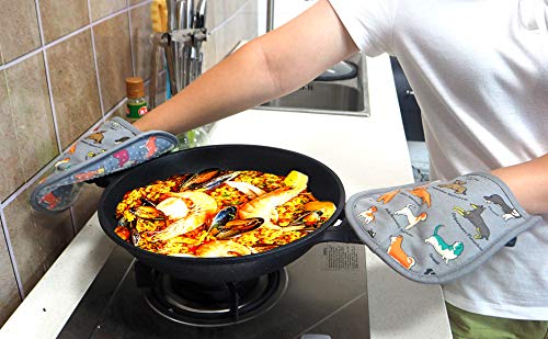 Pot Holders with Transparent Clear Silicone Shell and Nice Dog Flower (Potholders / Dog Flower)