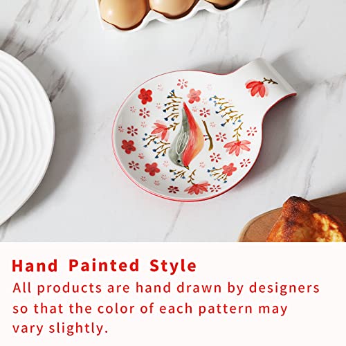 Hand Painted Spoon Rest (Red)