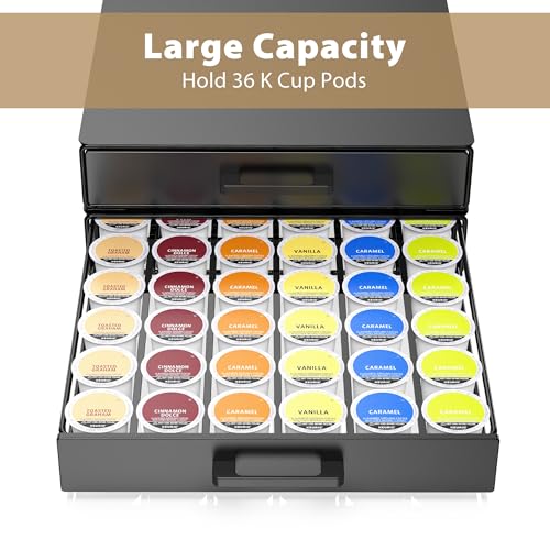 Storage Organizer Drawer for K (Black- 36 Pods Capacity)