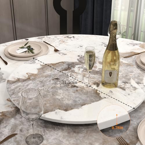 31.5" Lazy Susan for Table Top Tempered Glass Rotating Serving Tray for Dining Table