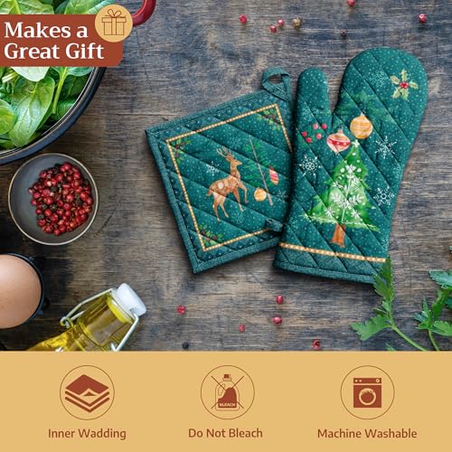 Pot Holders 100% Cotton Potholders (106 - Hygge Christmas / 8" x 8" (Pot Holder Pack of 2))