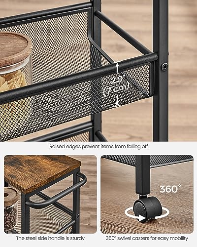 4 Tier Slim Rolling Storage cart with Wheels