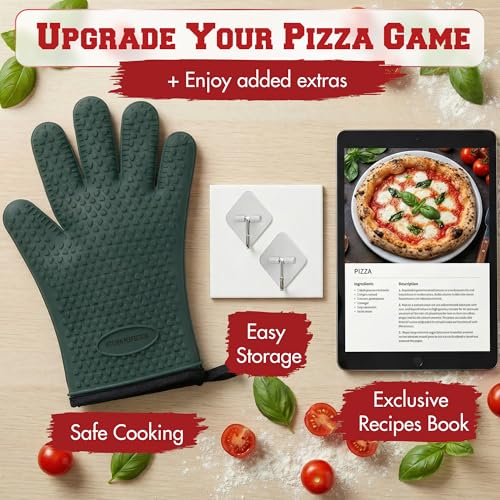 Silicone Pizza Oven Gloves (Timber Green / One Size Fits Most)
