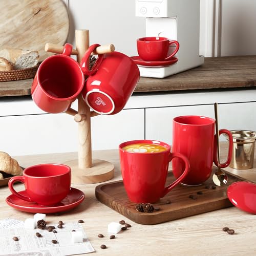 Ceramic Coffee Mug Set (Red)