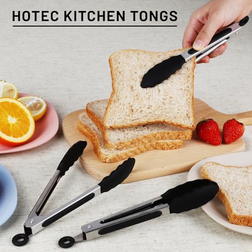Small Silicone Kitchen Tongs 7 (Black)