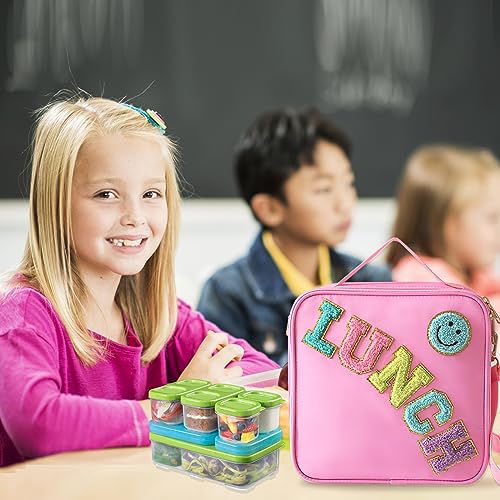 Insulated Lunch Bag With Adjustable Shoulder Strap (Pink)